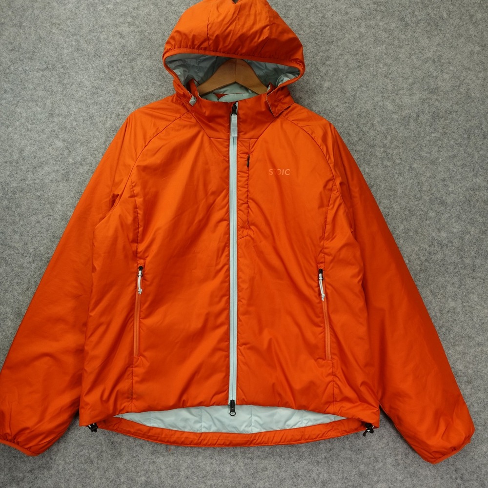 Insulated Hoodie Jacket Womens XL Orange Bright Quilted Gorpcore Hiking Stoic